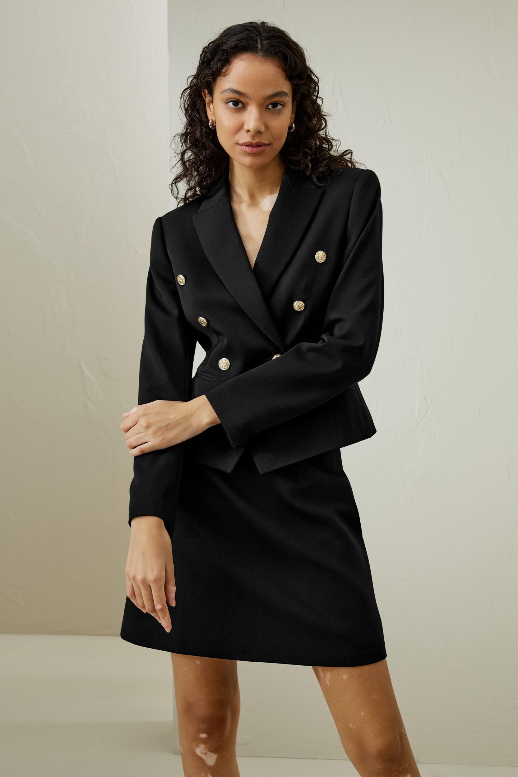 Tailored Double-Breasted Blazer Product Image