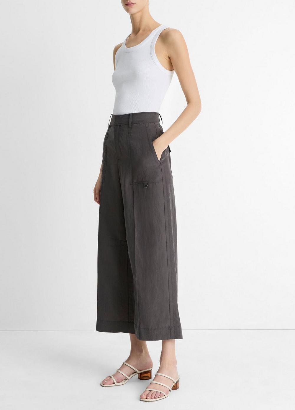 Womens Cotton Low-Rise Utility Pant, Pebble, Size 0 Vince Product Image
