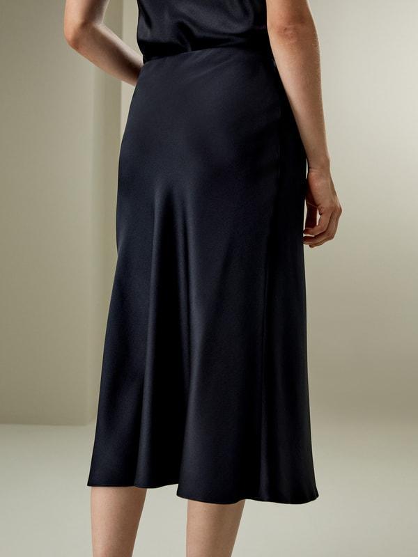 Bias-cut Silk Midi Skirt Product Image