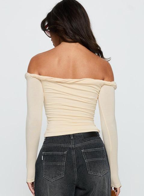 Dusky Long Sleeve Top Cream Product Image