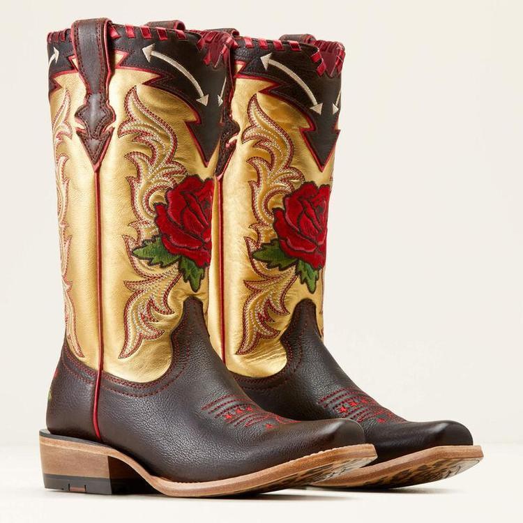 SALE Ariat® Ladies' Futurity Rodeo Quincy Toffee/Rose Cutter Toe Boots Product Image