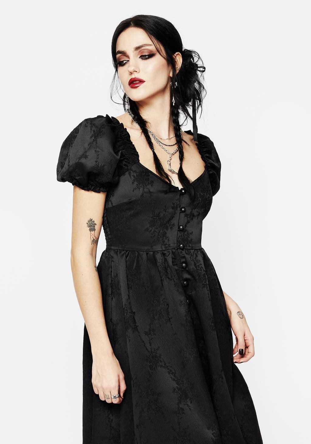 Sylvie Puff Sleeve Midi Dress Product Image