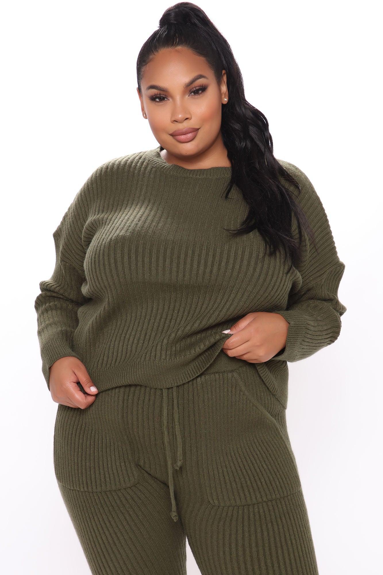 Cozy Nights Pant Set - Olive Female Product Image