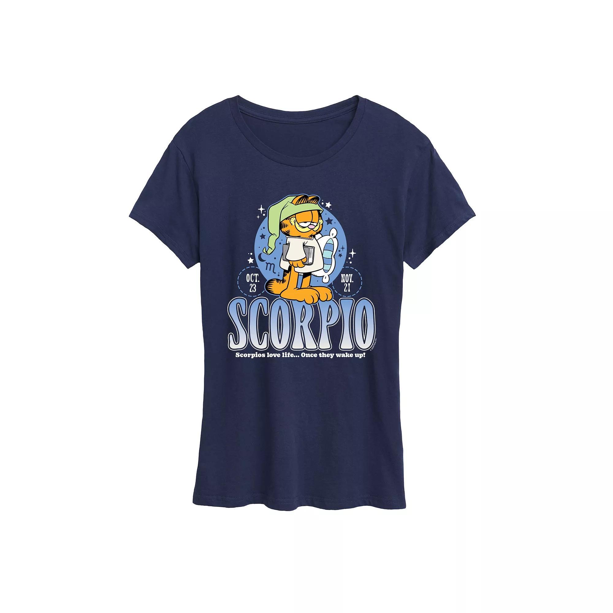Womens Garfield Scorpio Graphic Tee Blue Product Image