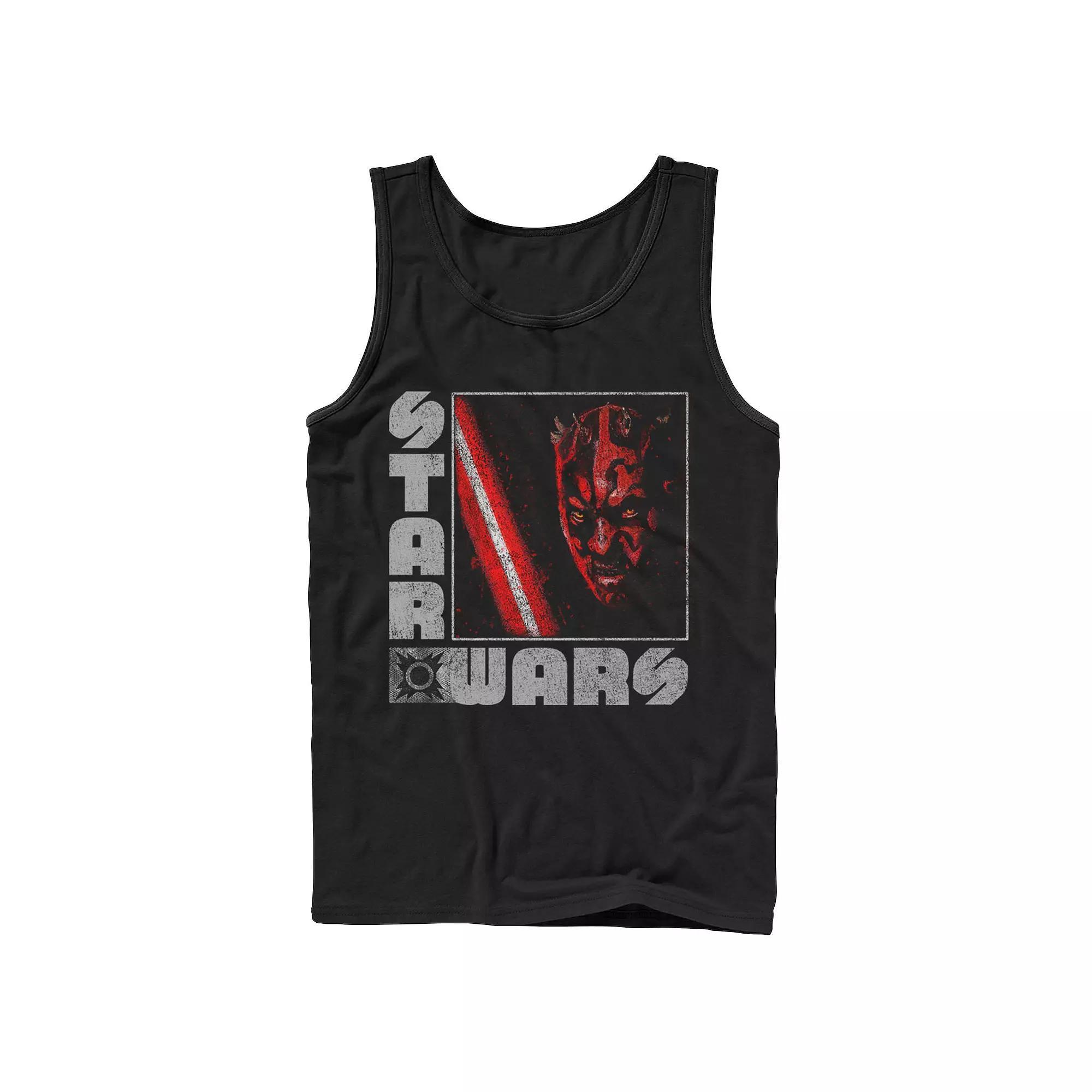Men's Star Wars Darth Maul Distressed Square Portrait Tank Top, Size: Large, Black Product Image