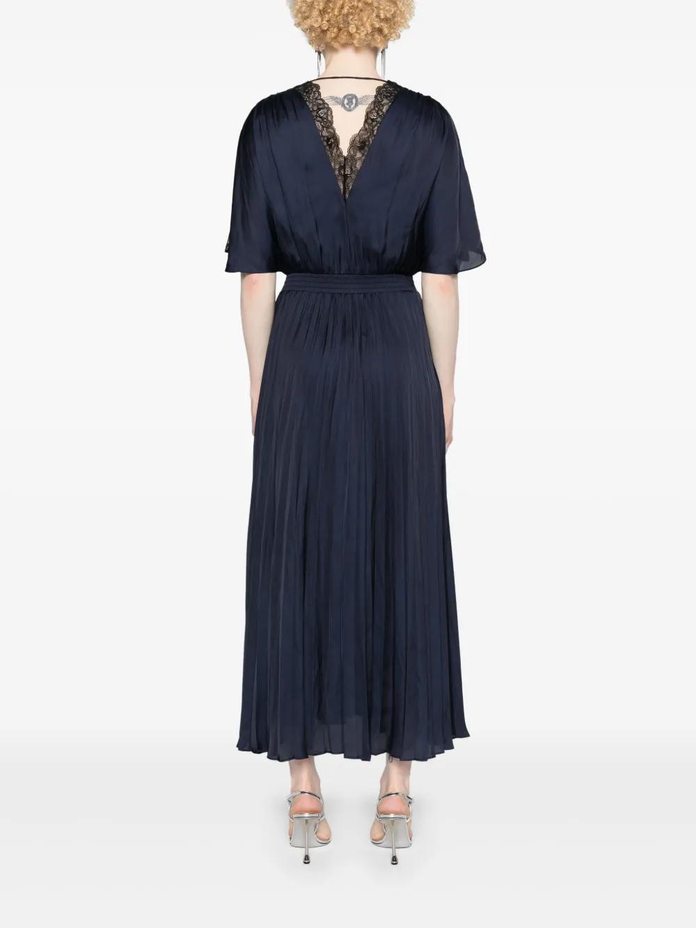 lace-trim pleated maxi dress Product Image