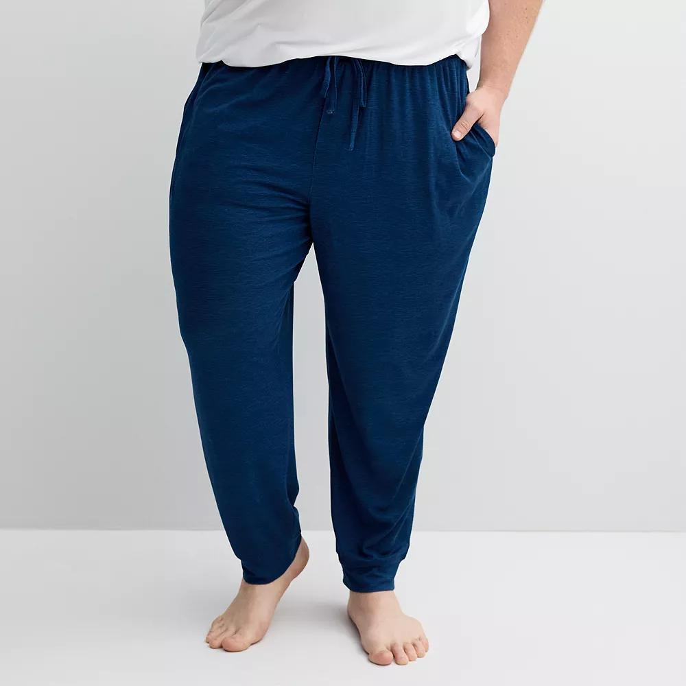 Big & Tall Sonoma Goods For Life® Supersoft Banded Bottom Drawstring Pajama Pants, Men's, Size: Large Tall, Dark Blue Sd Product Image