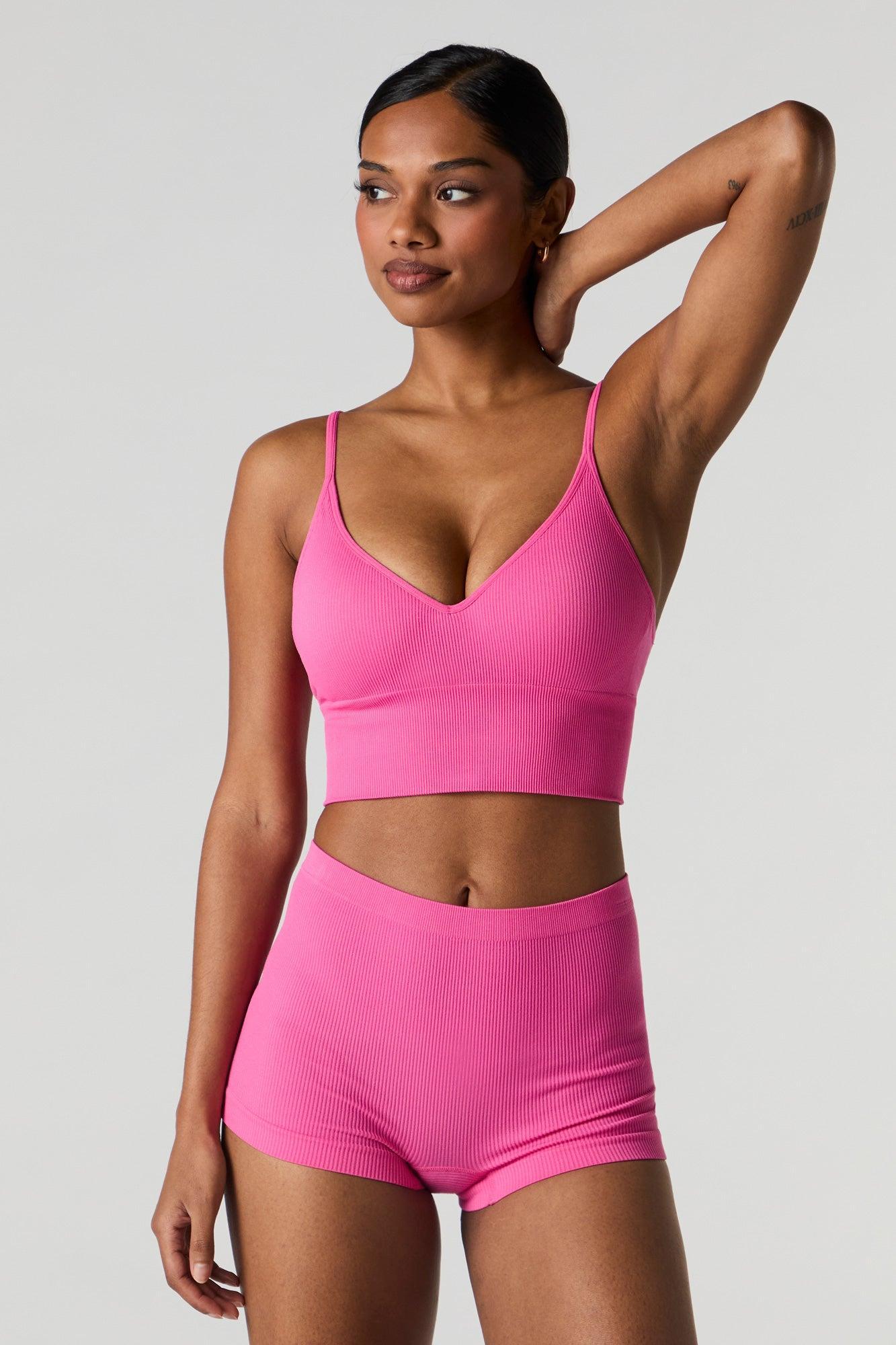Seamless Ribbed Padded Bralette Female Product Image