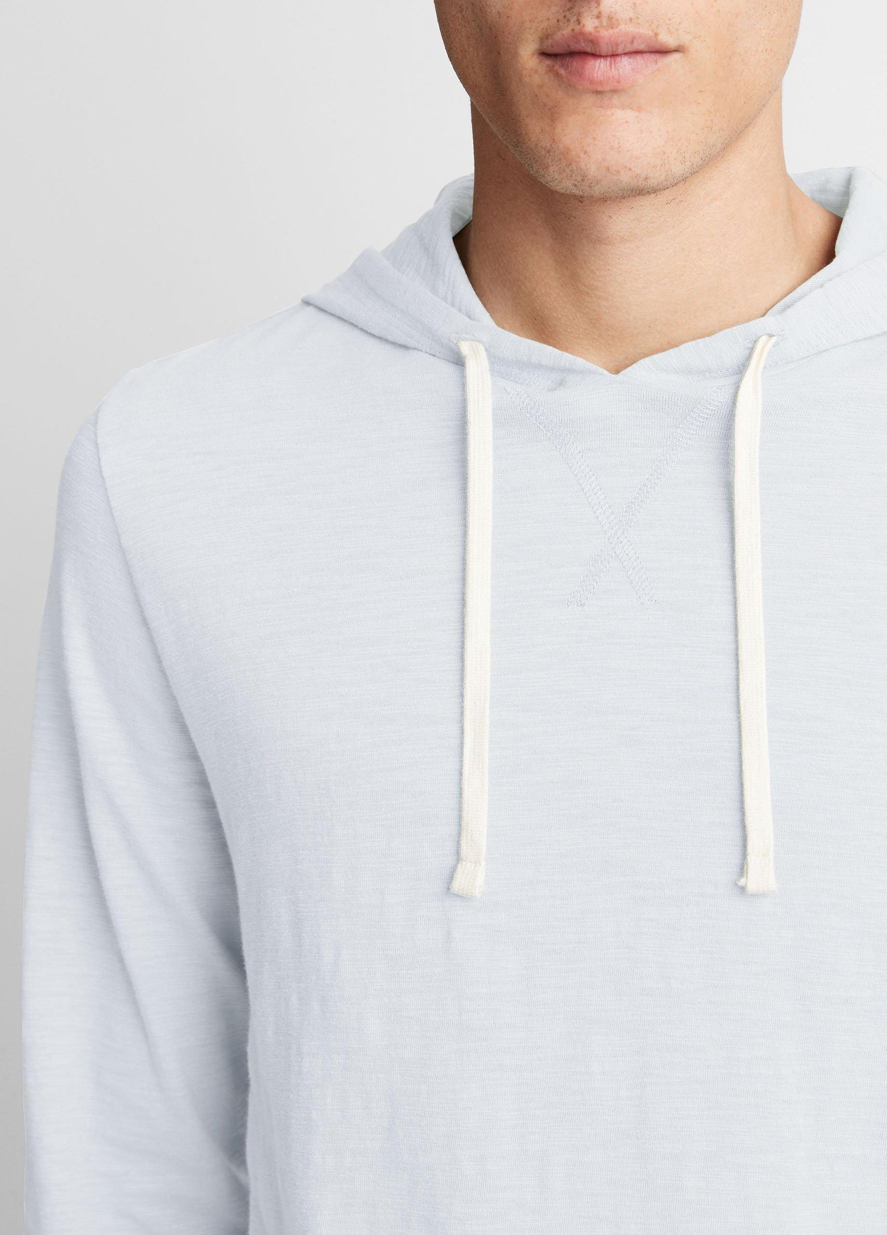 Mens Textured Cotton Hoodie, Coastal Blue, Size L Vince Product Image