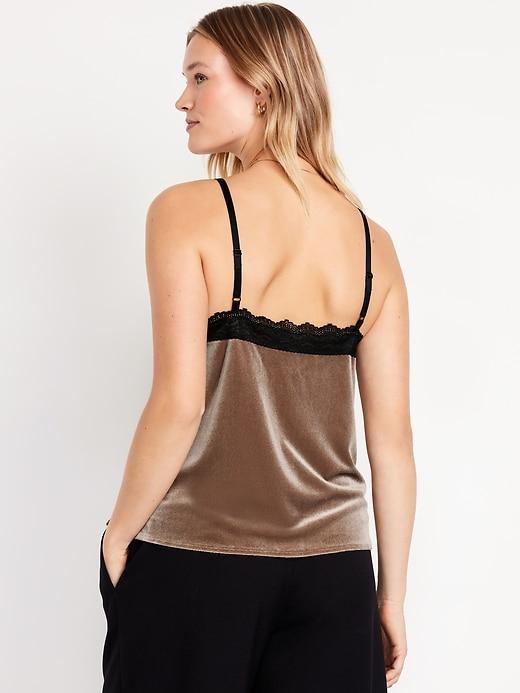 Lace-Trim Velvet Top Product Image
