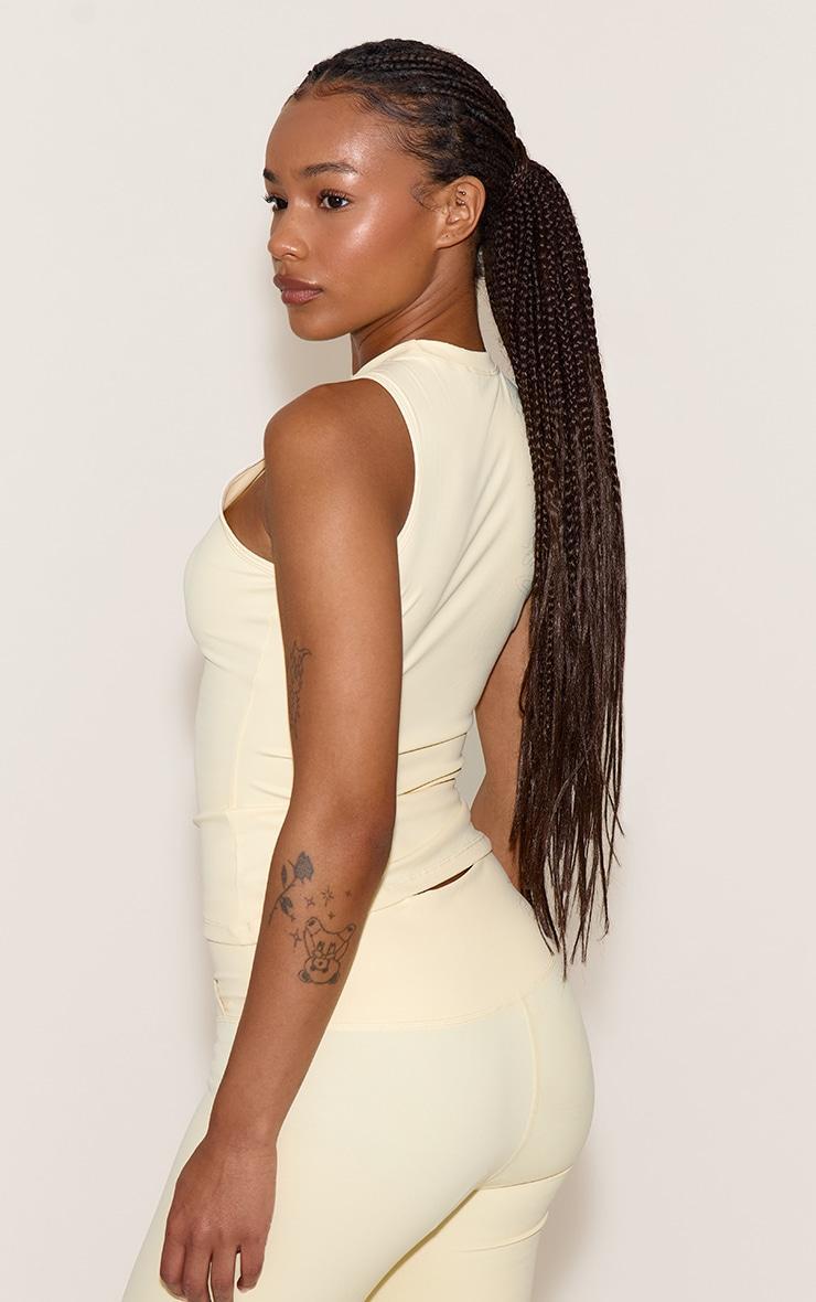 Petite Butter Cream Sculpt Sleeveless Longline Gym Top Product Image