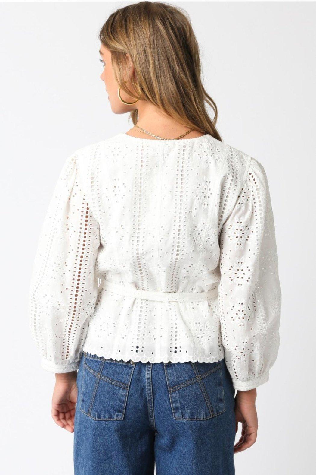 Button-Down Eyelet Top Product Image