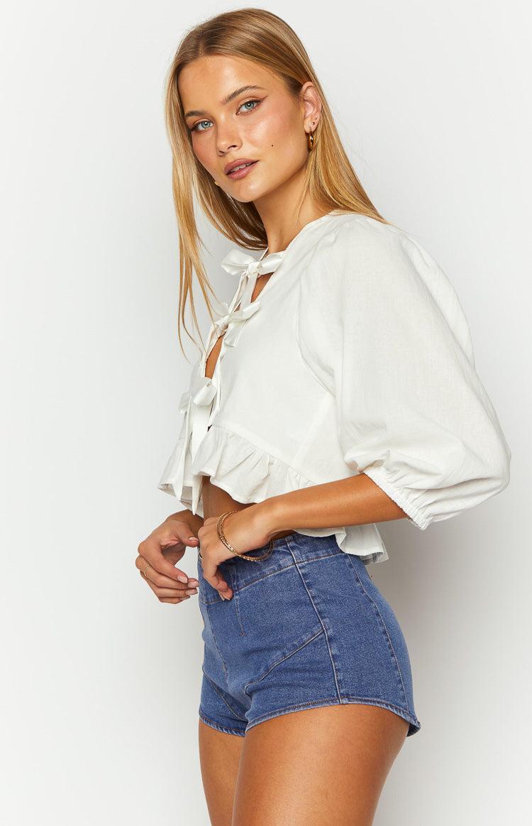 Leisha Dark Denim Micro Shorts Product Image
