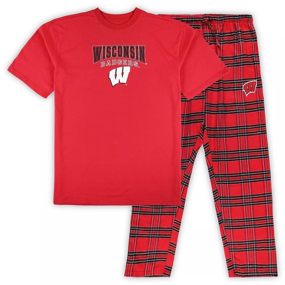 Men's Profile Red/Black Wisconsin Badgers Big & Tall 2-Pack T-Shirt & Flannel Pants Set, Size: 2XB Product Image