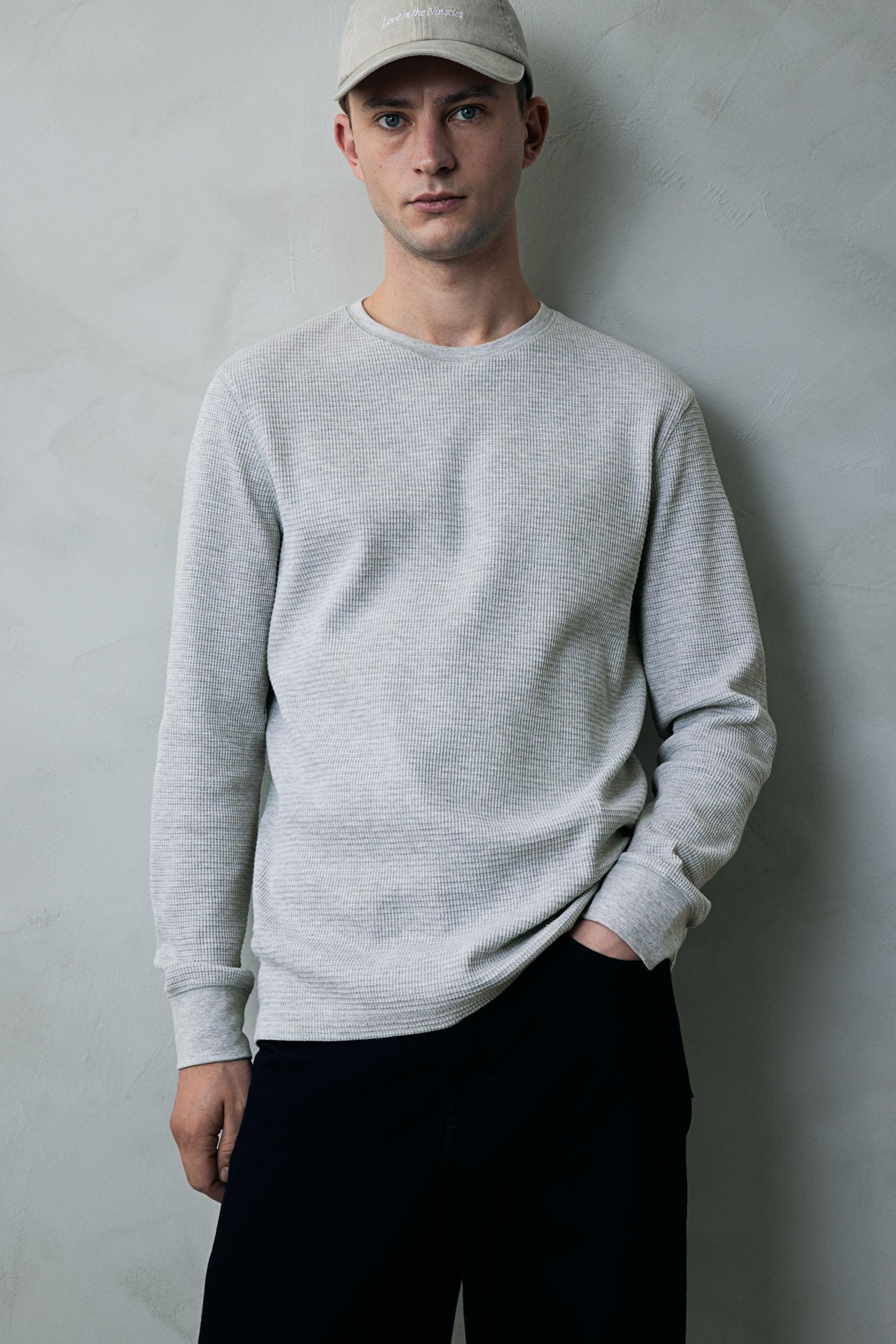 Slim Fit Waffled Jersey Shirt Product Image