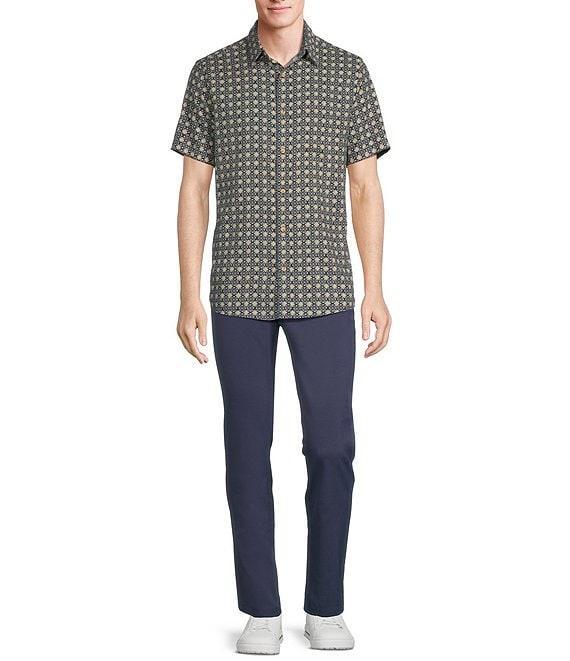 Rowm Big & Tall Short Sleeve Outsider Geo Floral Print Shirt Product Image