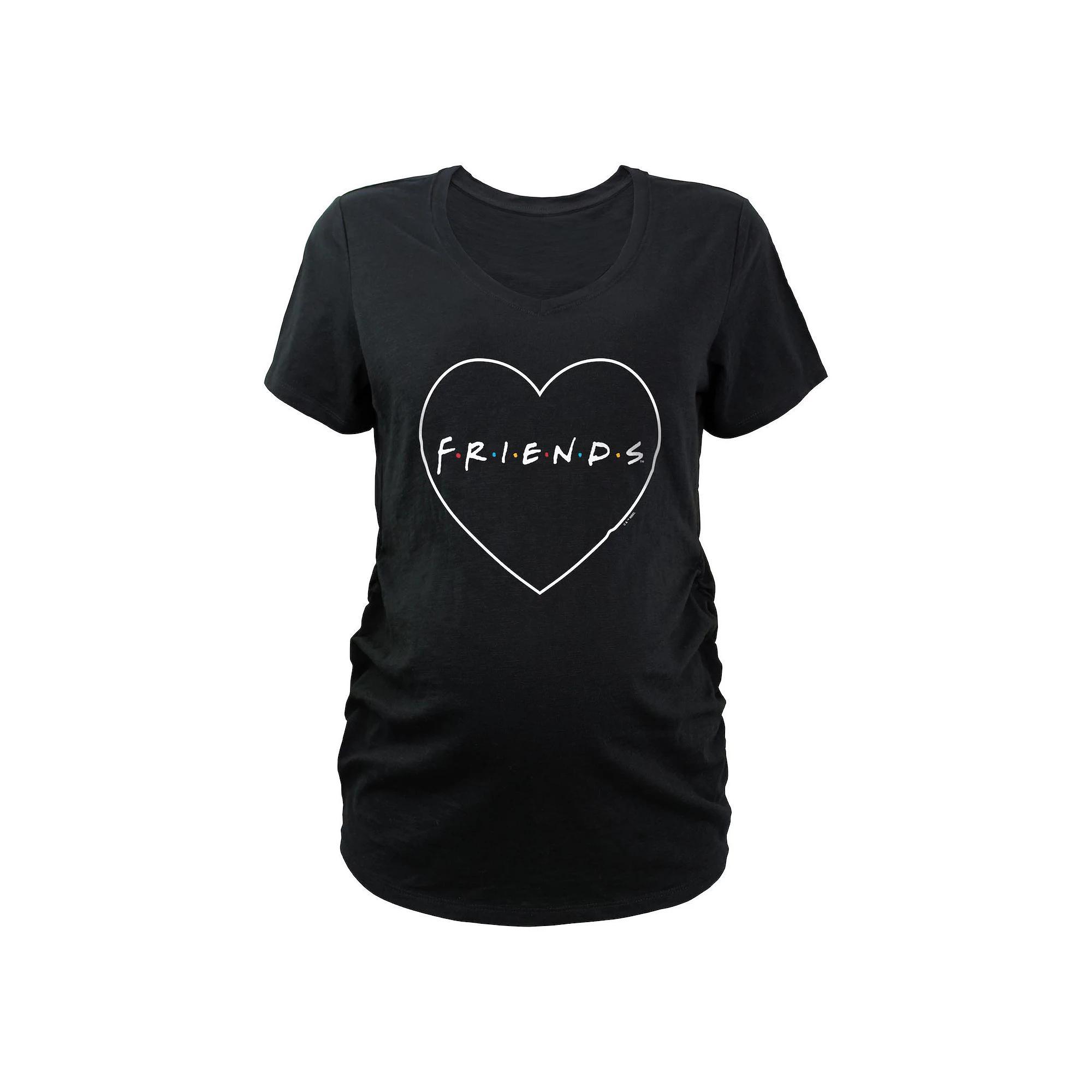 Maternity Friends Heart Logo Graphic Tee, Women's, Size: Small-Mat, Black Product Image