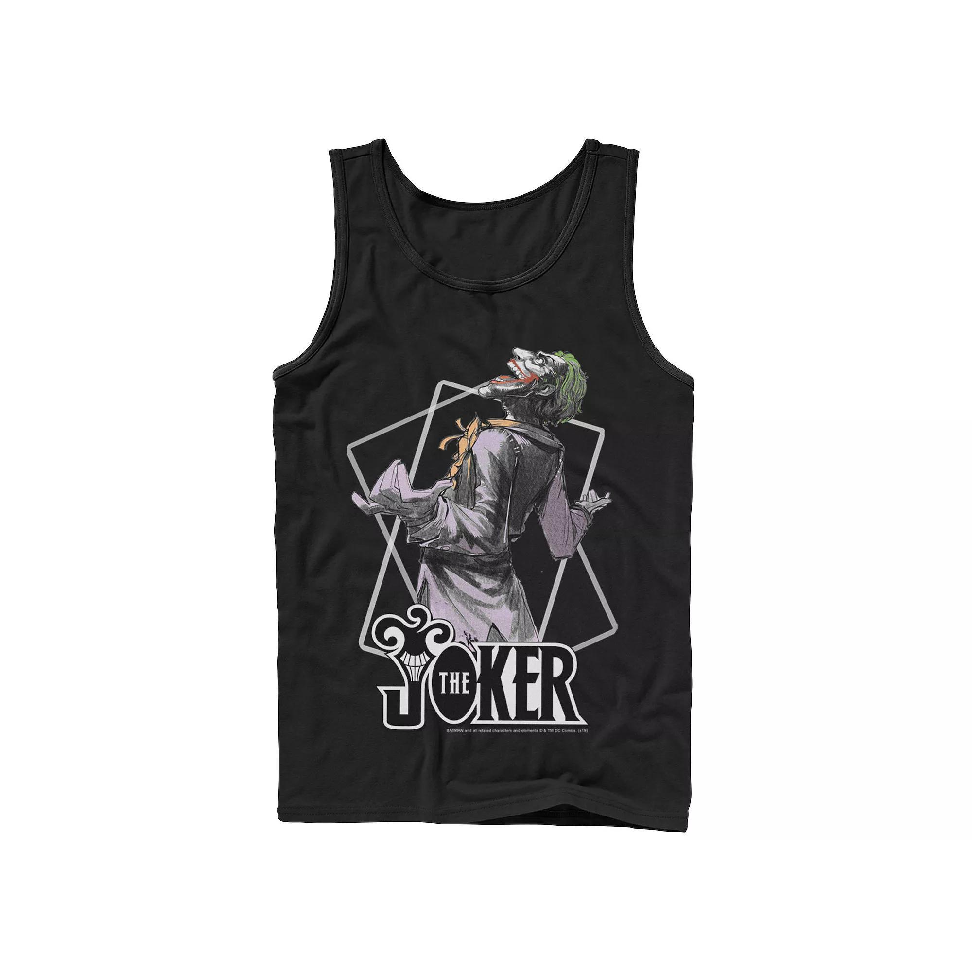 Men's DC Comics The Joker Card Outline Tank Top, Size: XL, Black Product Image