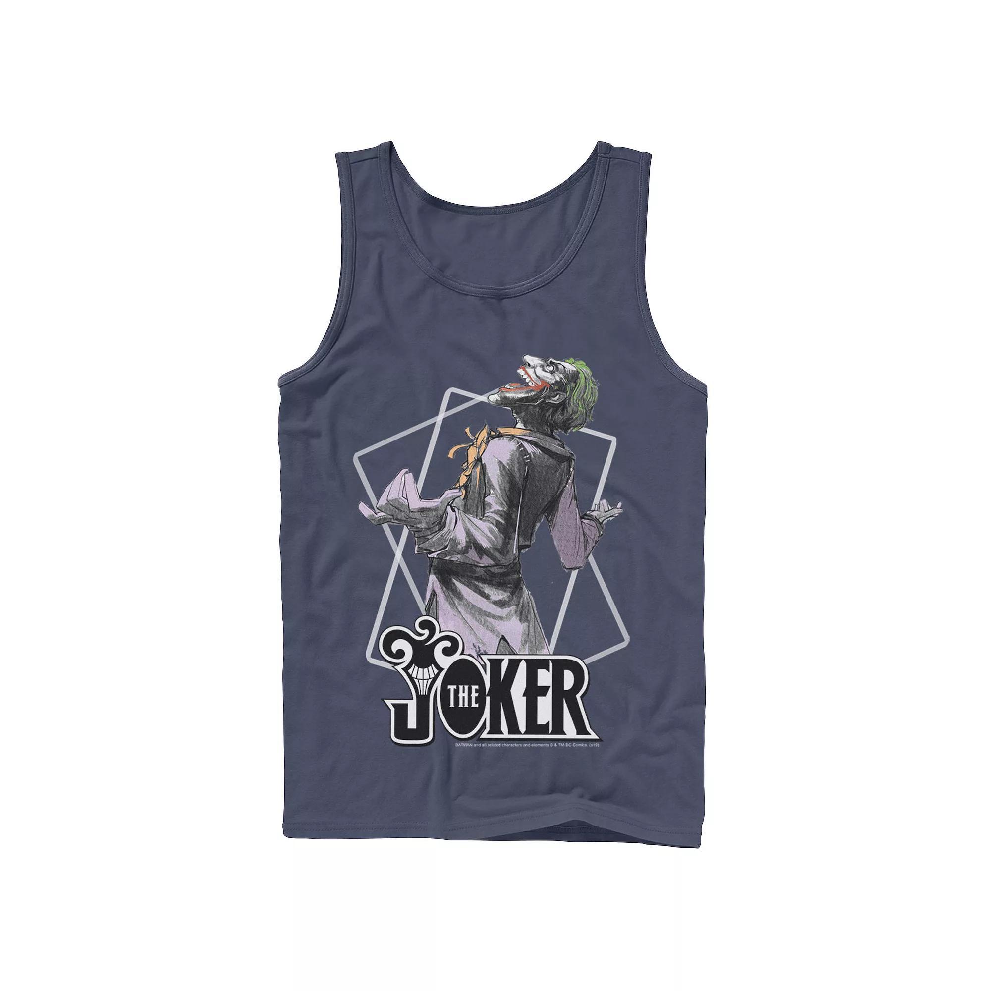 Men's DC Comics The Joker Card Outline Tank Top, Size: XL, Black Product Image