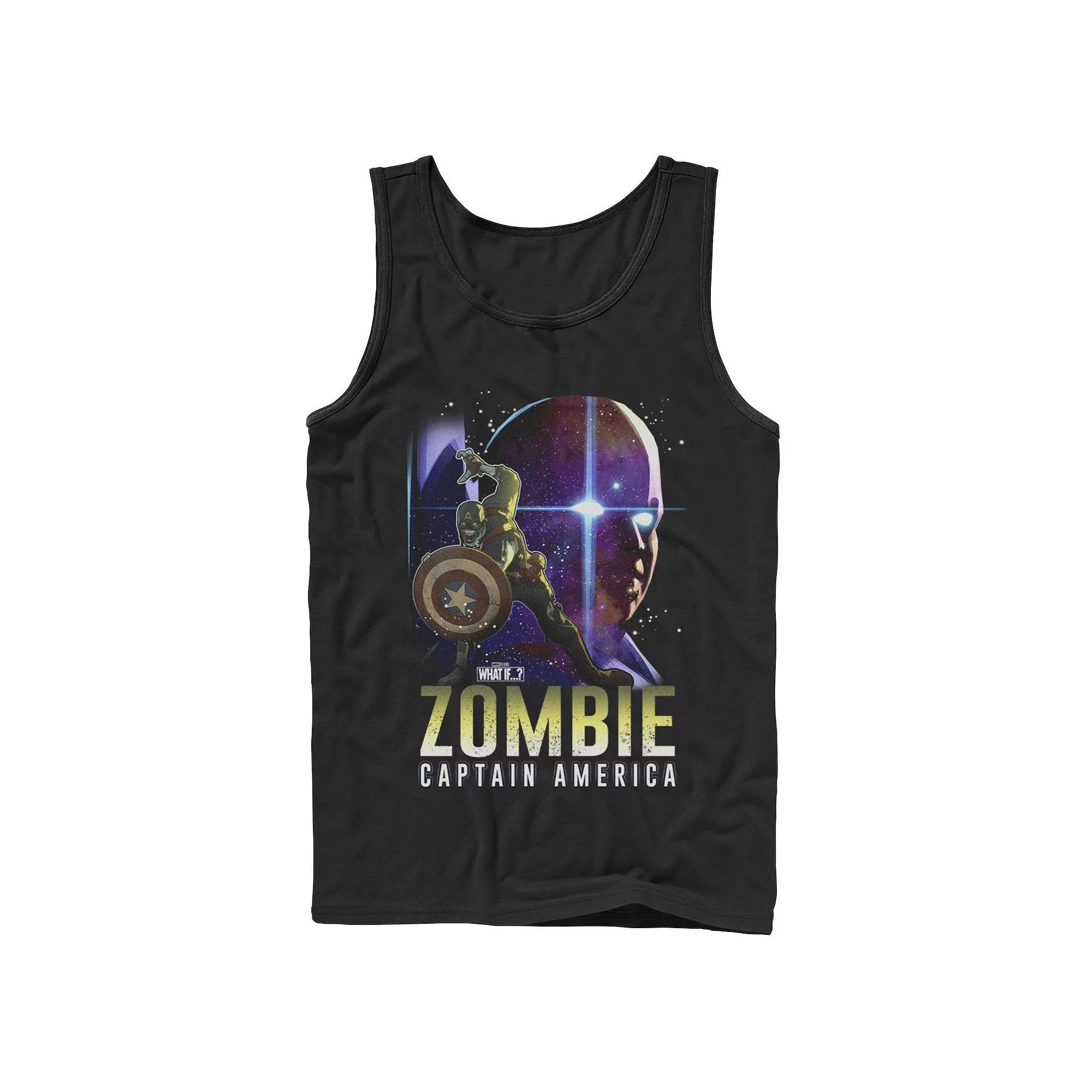 Men's Marvel What If Cap and Watcher Zombie Poster Tee, Boy's, Size: XL, Black Product Image