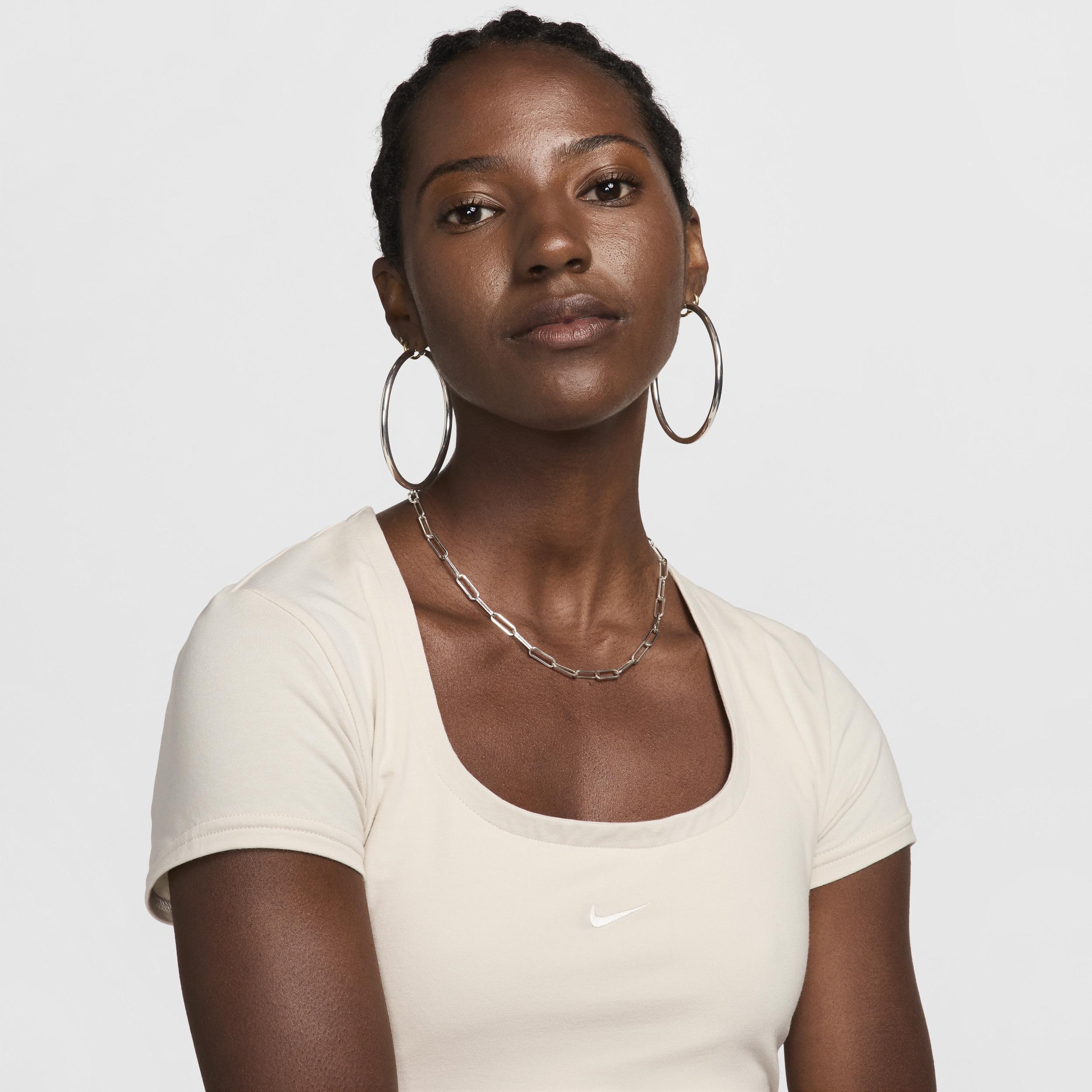 Women's Nike Sportswear Chill Knit Short-Sleeve Square-Neck Top Product Image