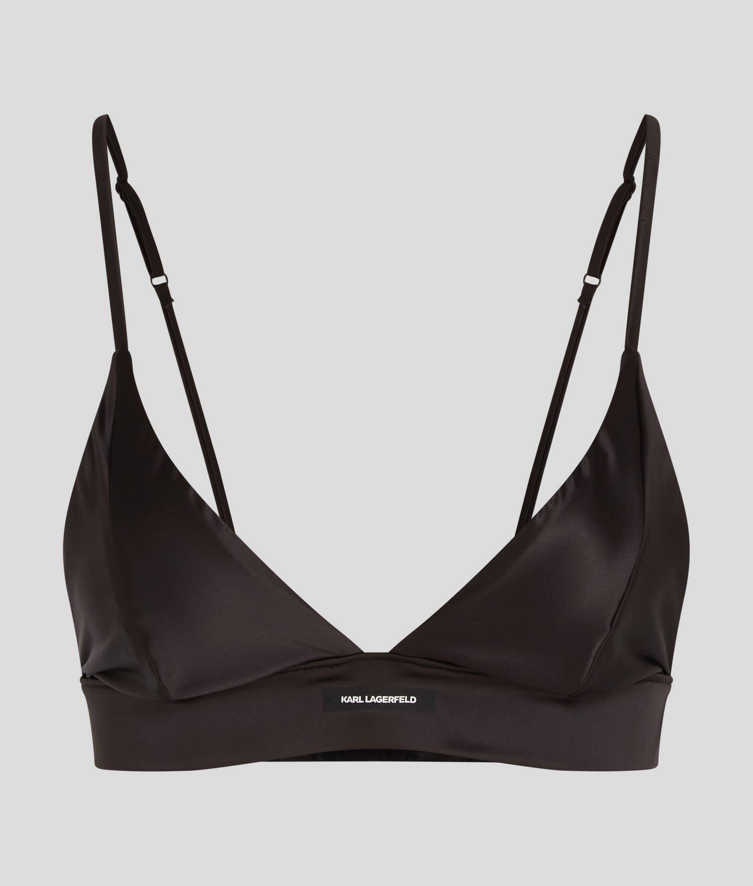 KARL LOGO SATIN TRIANGLE BRA Product Image