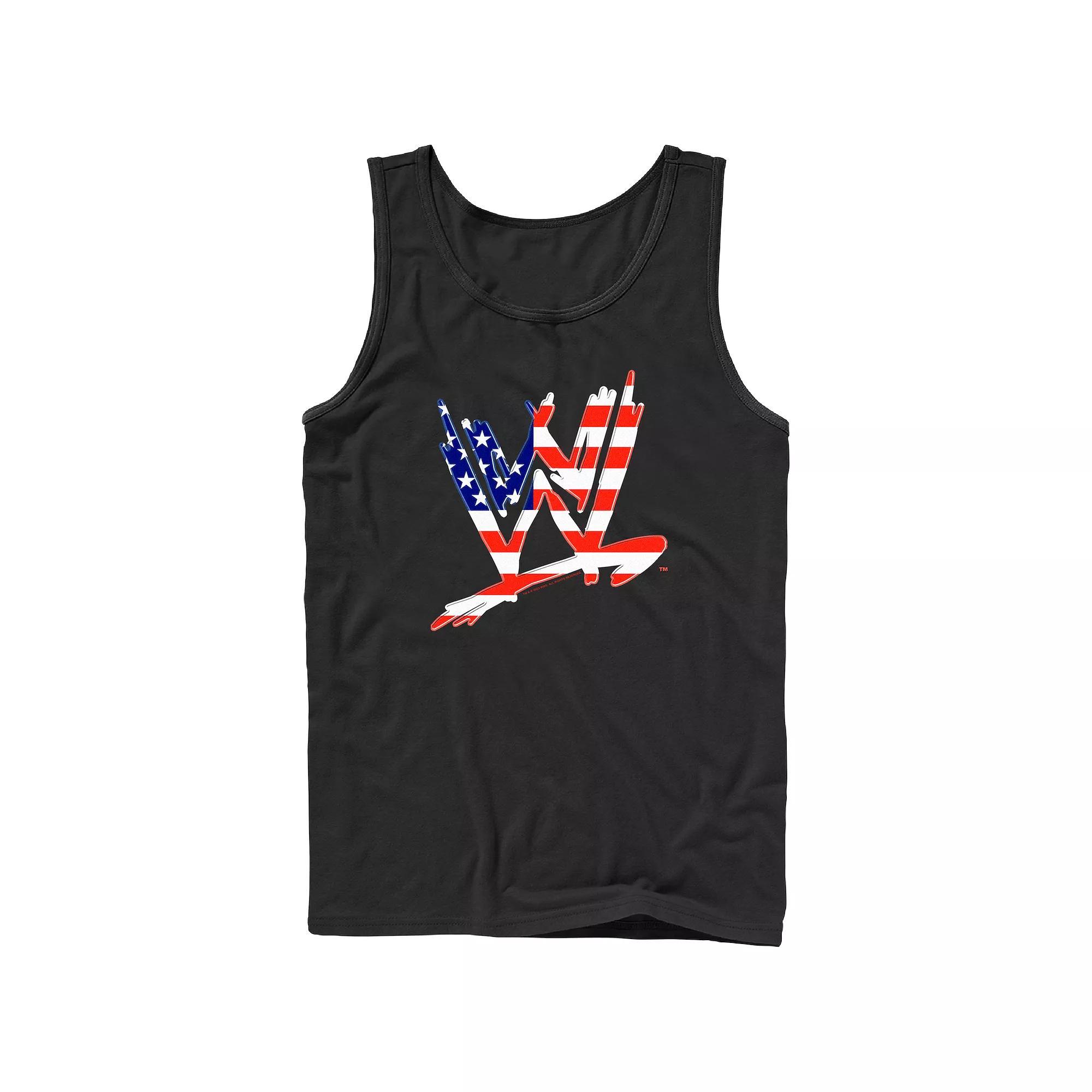 Men's WWE USA Flag Americana Graphic Tank Top, Size: Large, Black Product Image