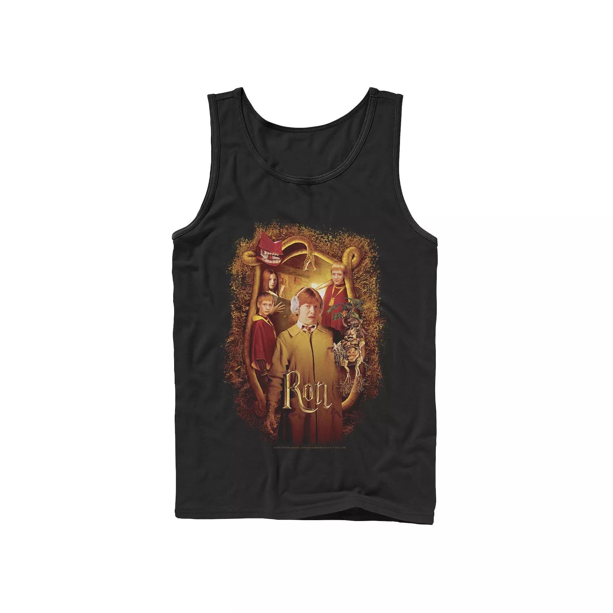 Men's Harry Potter And The Chamber Of Secrets Ron Portrait Graphic Tank Top, Size: XL, Black Product Image