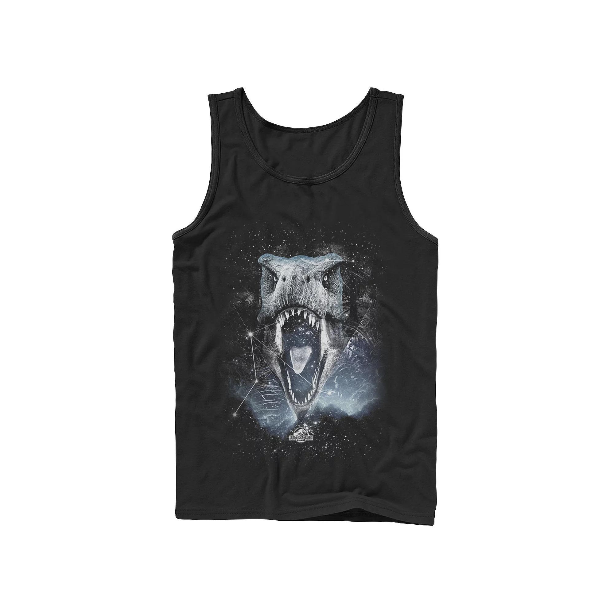 Mens Jurassic World T-Rex Roaring Constellation Tank Top Product Image