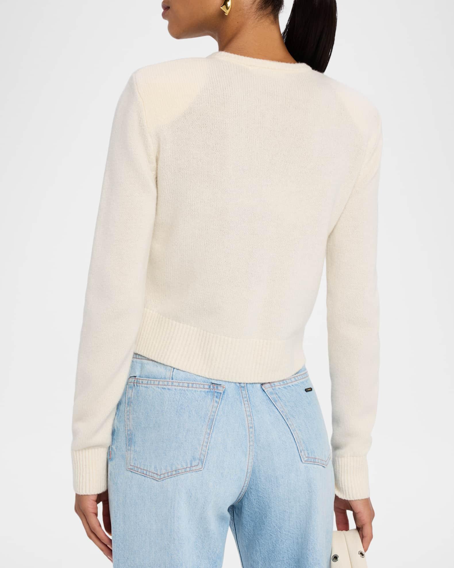 Emilia Shoulder-Pad Cashmere Cardigan Product Image