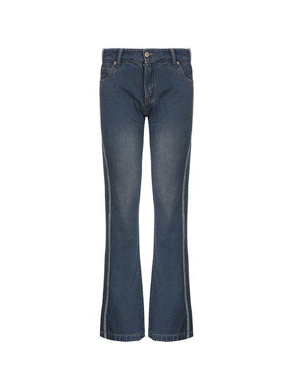 Panel Striped Vintage Flare Jeans Product Image