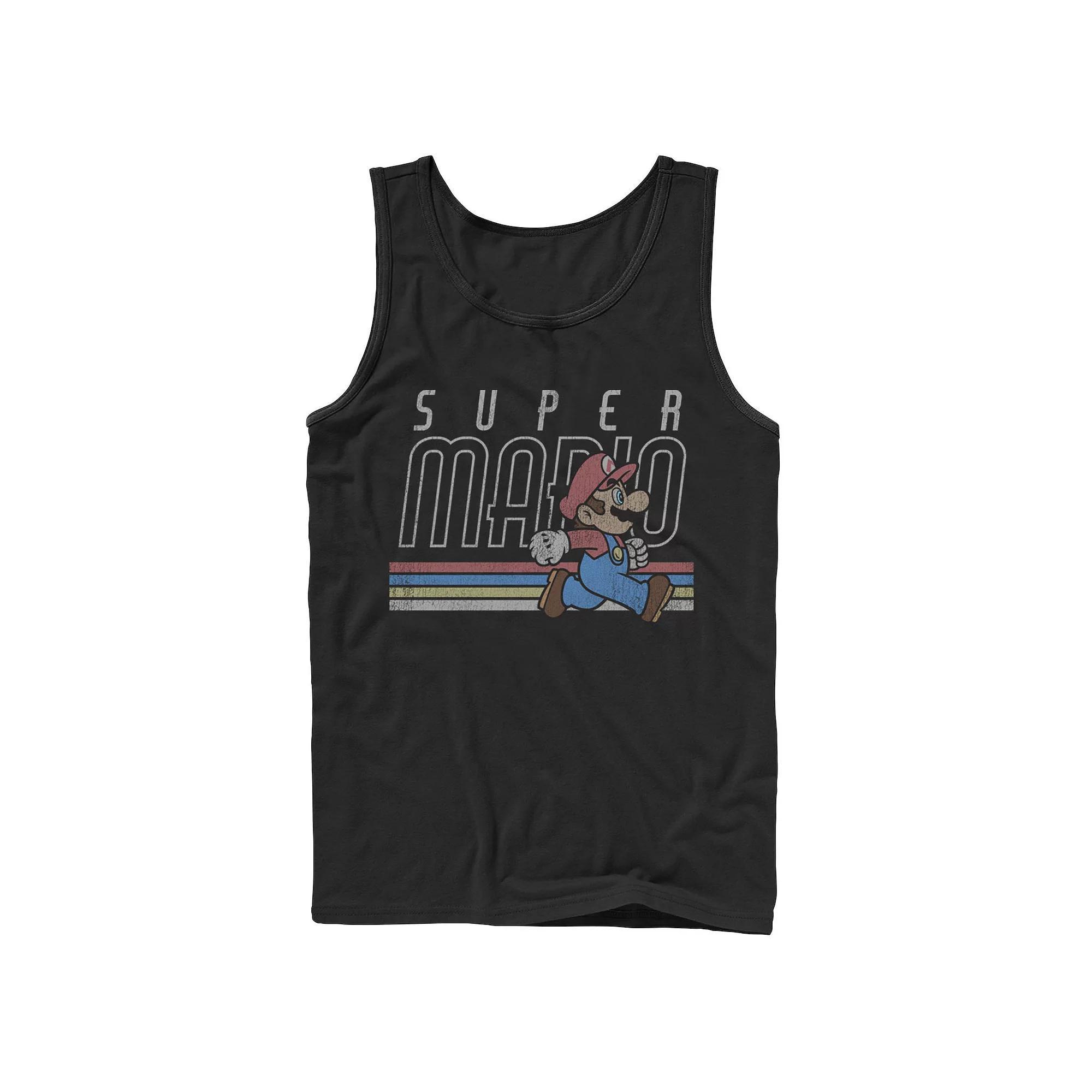 Mens Nintendo Super Mario Retro Rainbow Tank Top Product Image