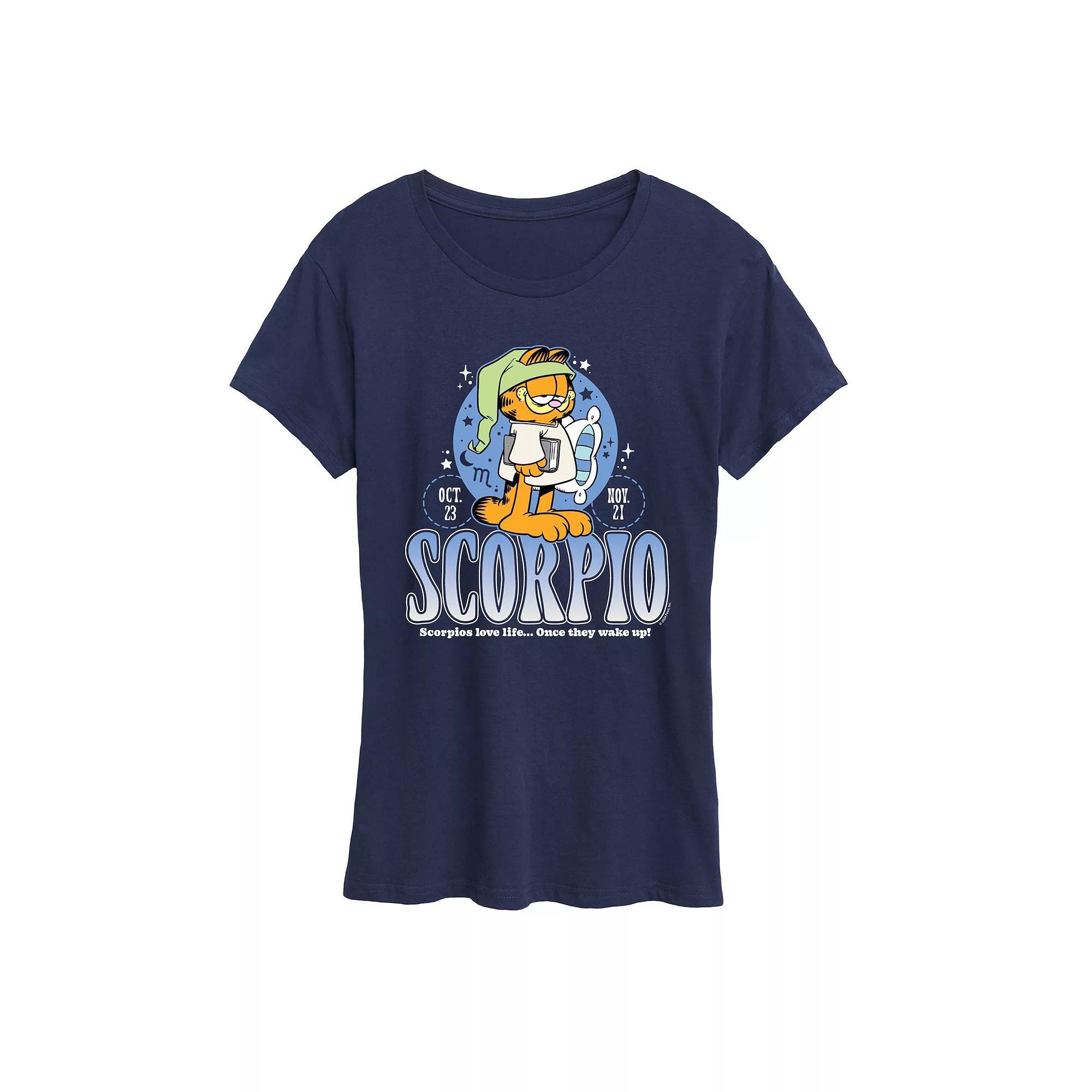 Womens Garfield Scorpio Graphic Tee Blue Product Image
