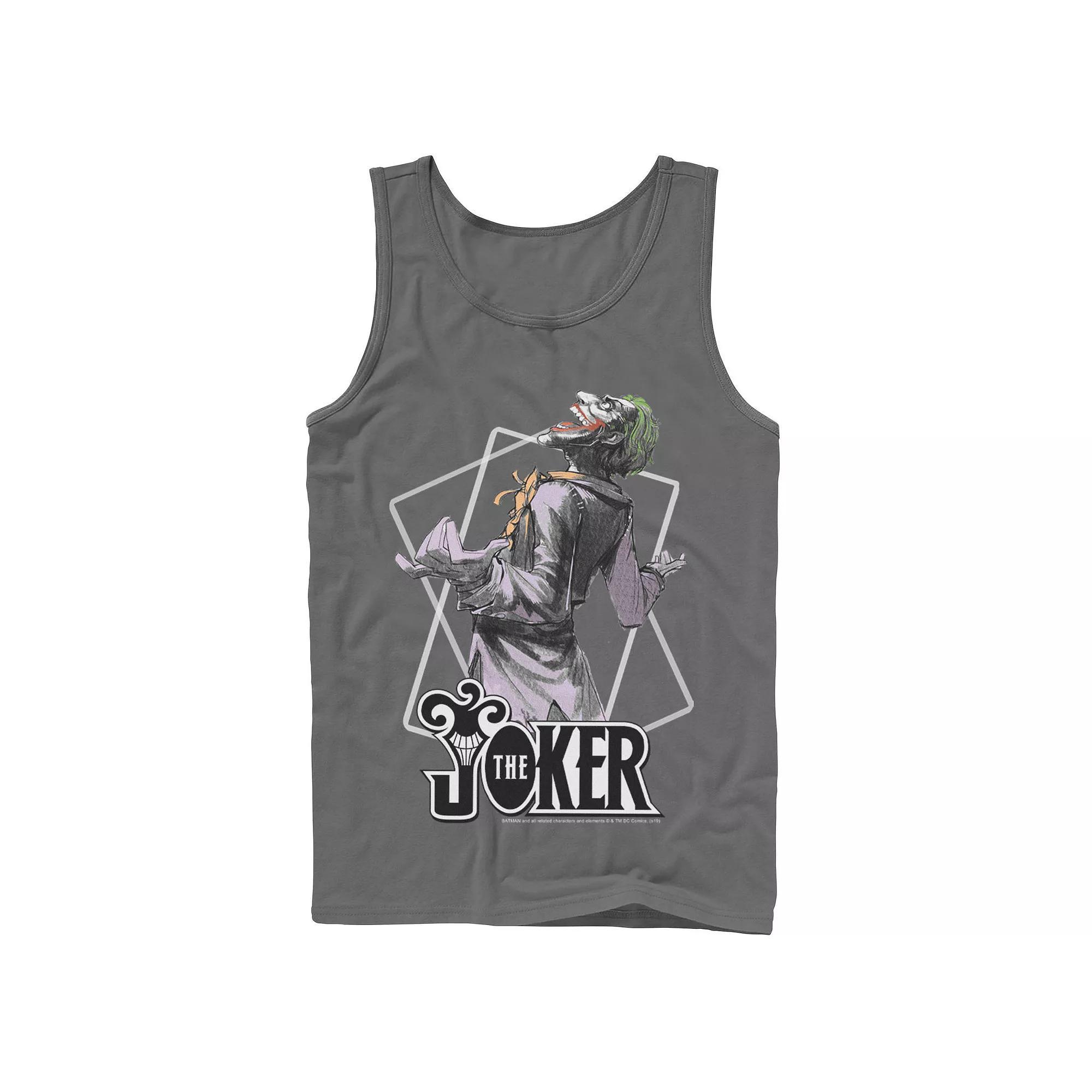 Mens DC Comics The Joker Card Outline Tank Top Blue Product Image