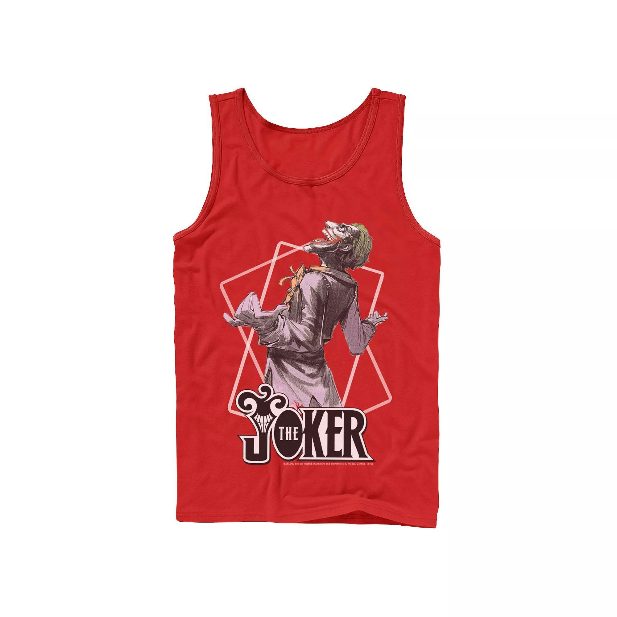 Men's DC Comics The Joker Card Outline Tank Top, Size: XL, Black Product Image