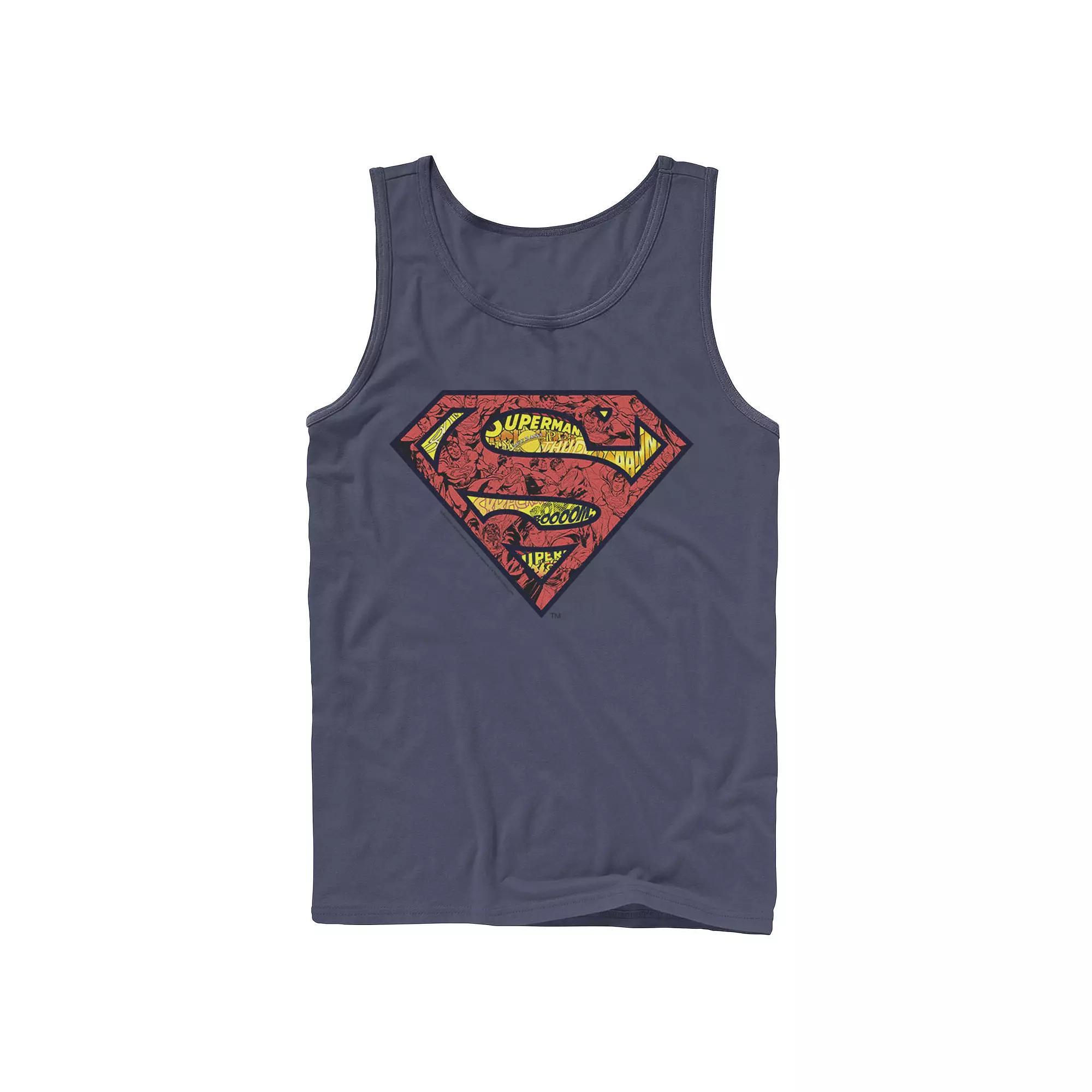 Men's DC Comics Superman Comic Chest Logo Tank Top, Size: Small, Blue Product Image