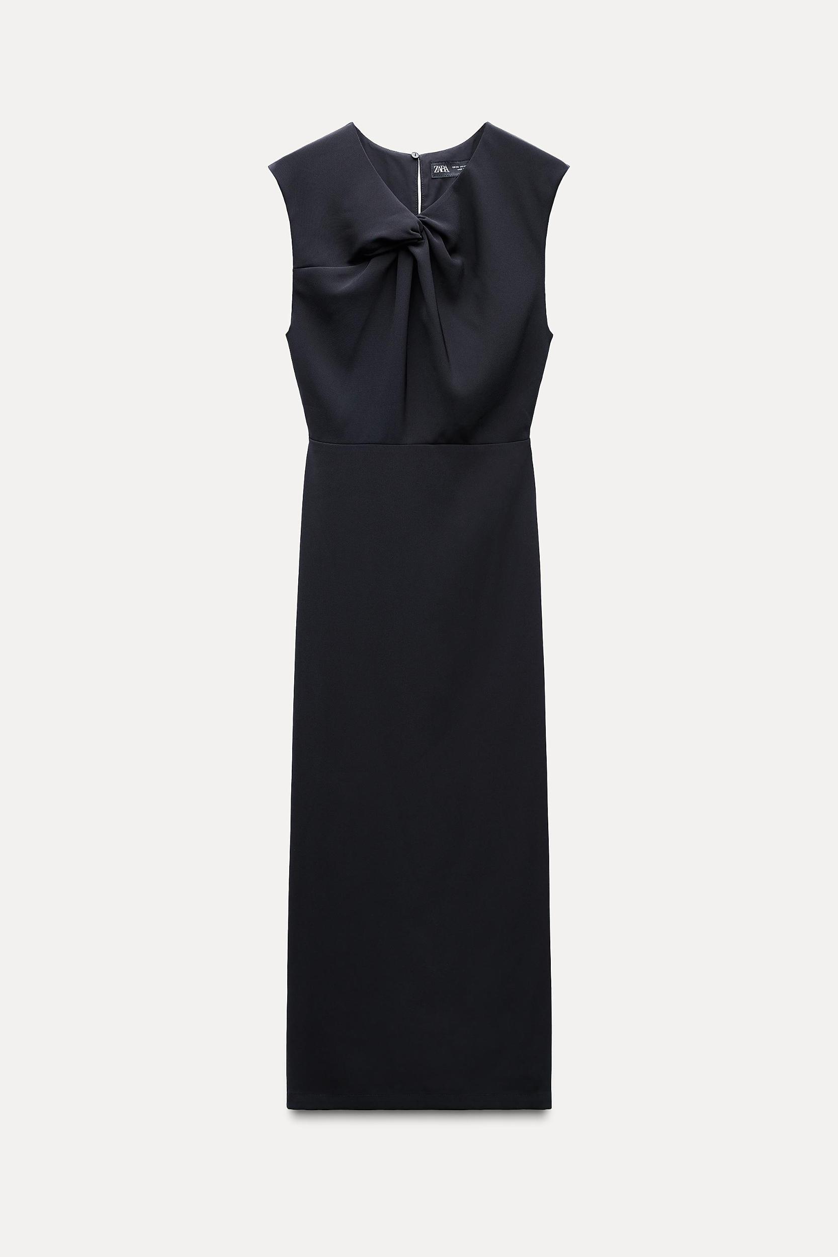 MIDI DRESS WITH FRONT TIE Product Image
