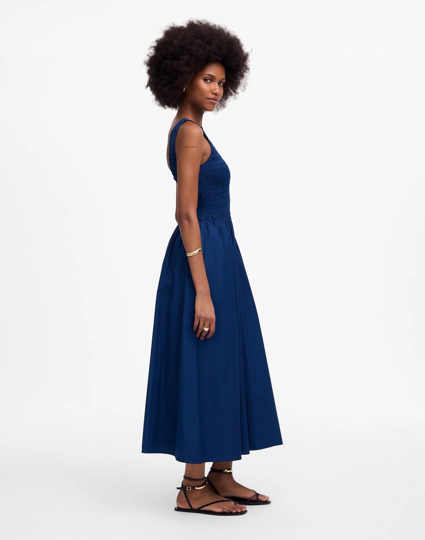 The Melody Scoopback Smocked Midi Dress Product Image