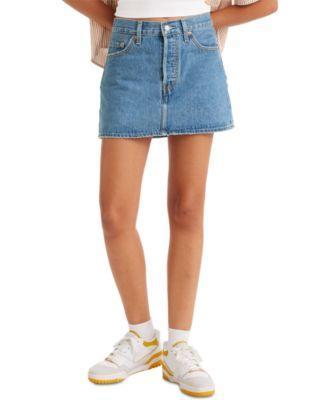 Women's Levi's® A-Line Button Front Mini Skirt, Size: 31(US 12)Medium, Purple Perfect Cord Product Image