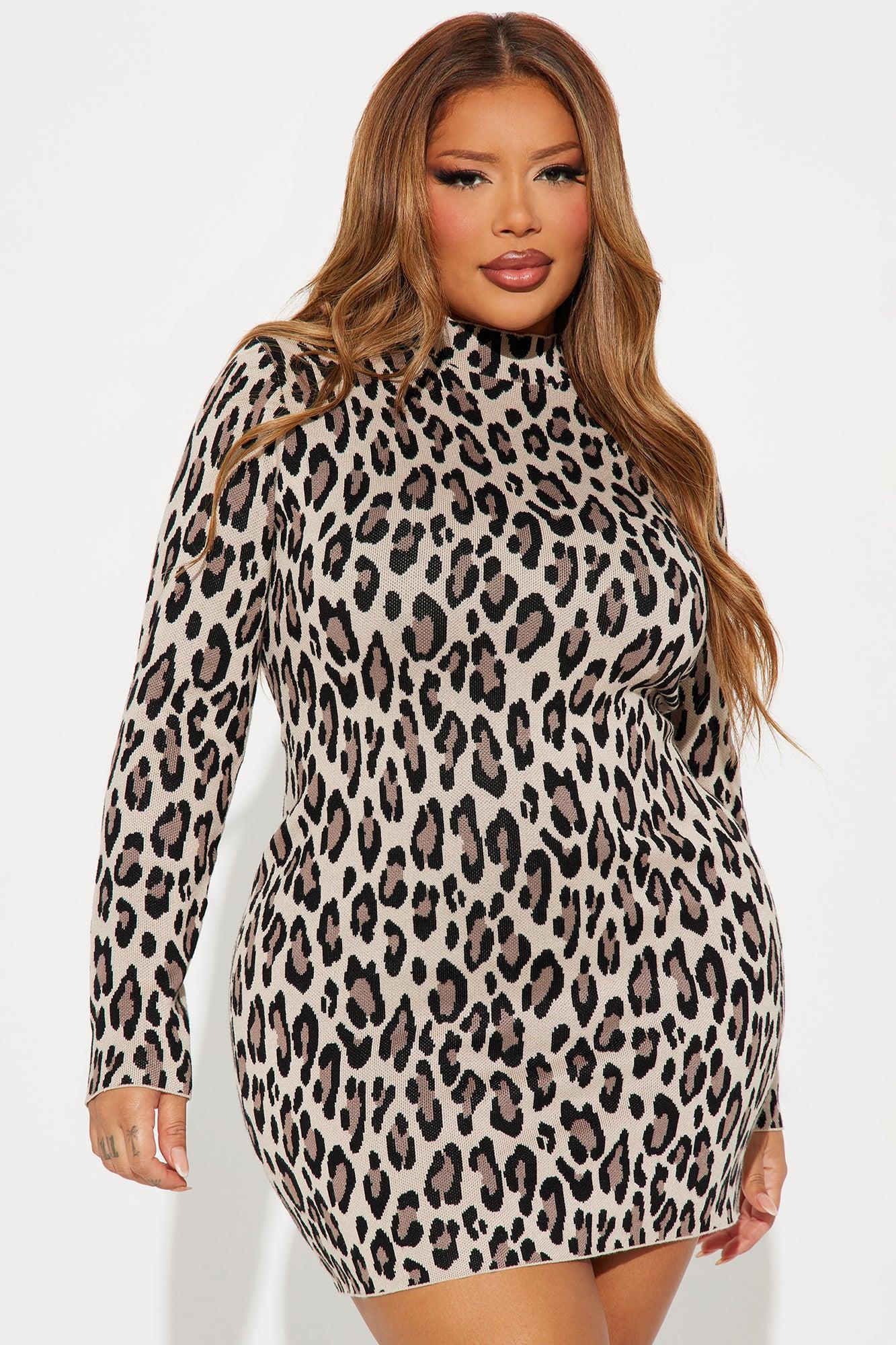 Safari Sweater Mini Dress - Brown/combo Female Product Image