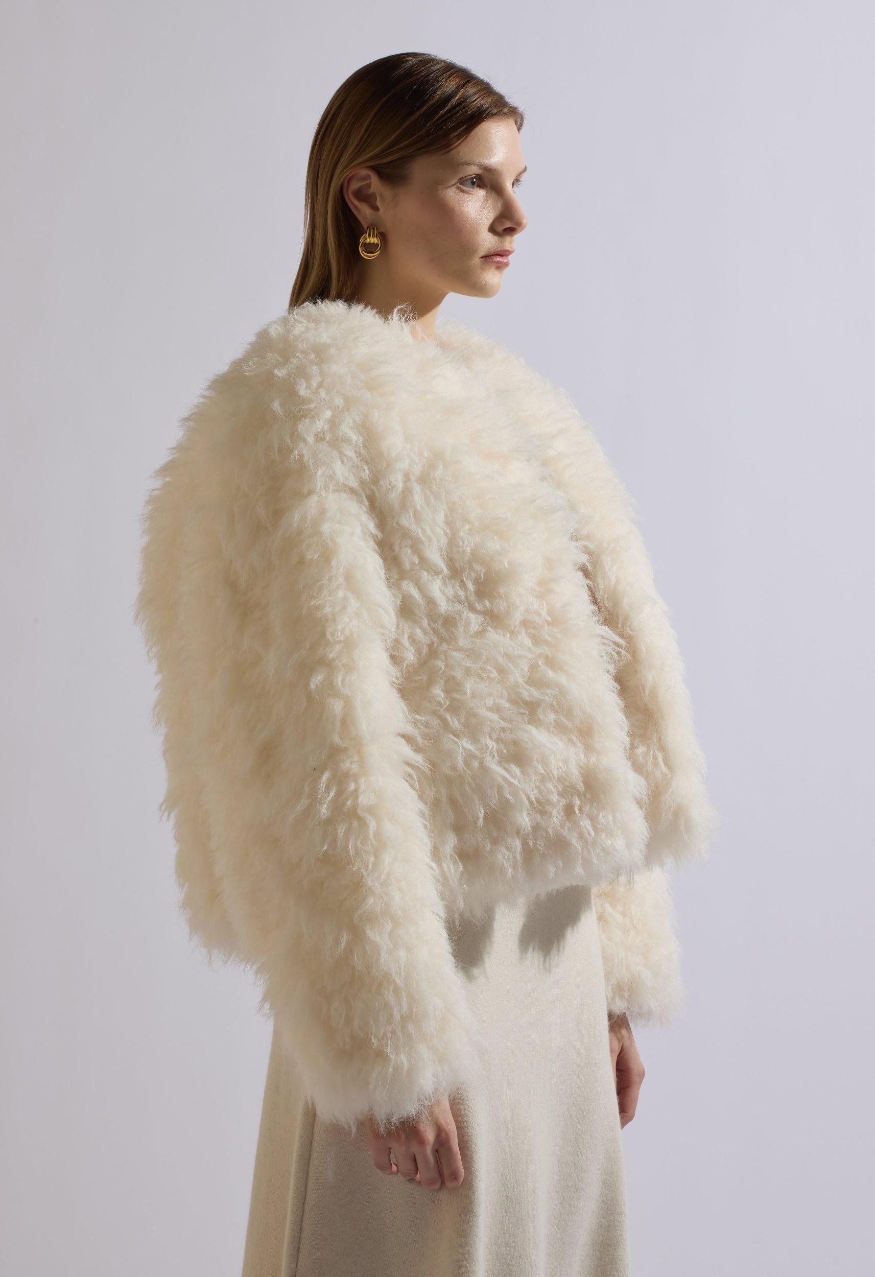 Anastasia Cream Fur Coat Product Image