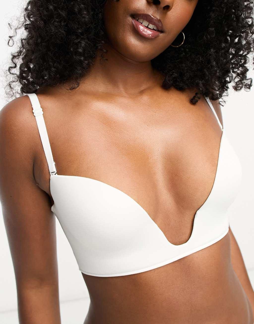 ASOS DESIGN microfiber molded open front plunge bra Product Image
