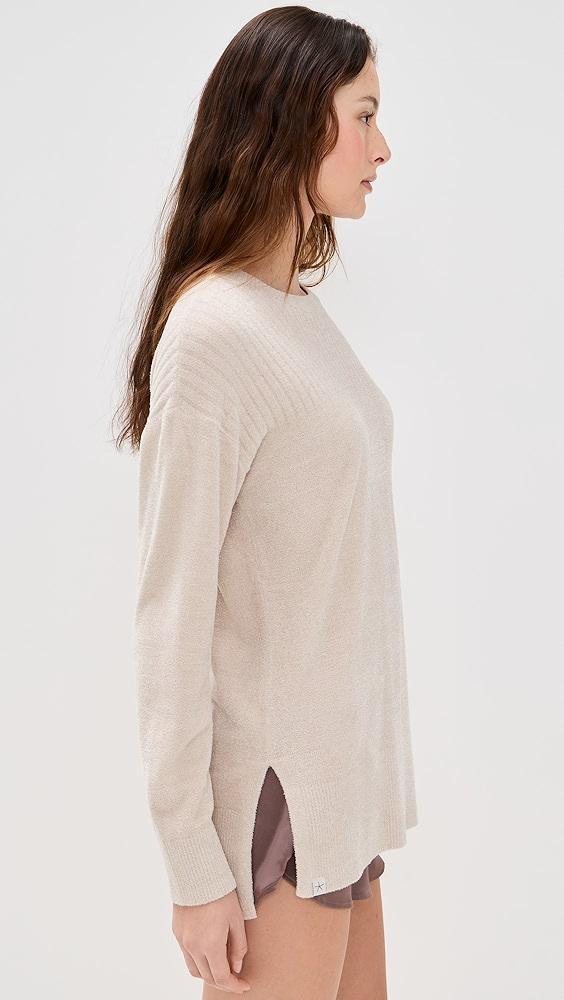 Barefoot Dreams Cozy Chick Ultralight Crewneck Sweater with High Slits | Shopbop Product Image