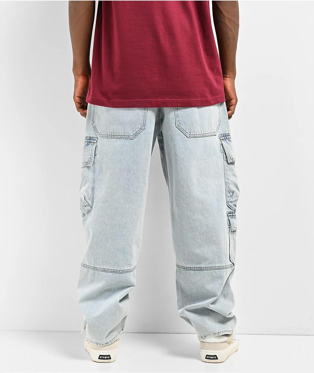 Empyre Ultra Loose Embroidered Can Denim Cargo Pants Product Image