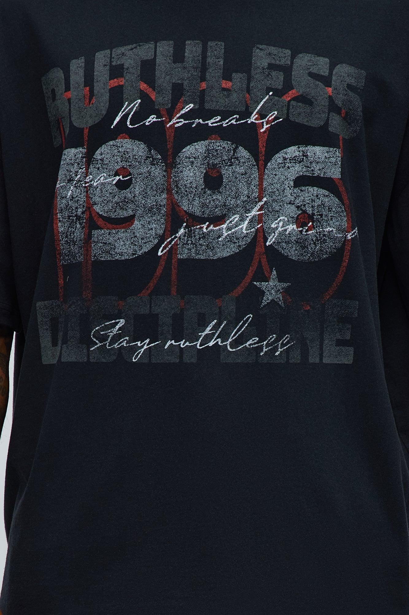 Ruthless Discipline Oversized Short Sleeve Tee - Black Product Image