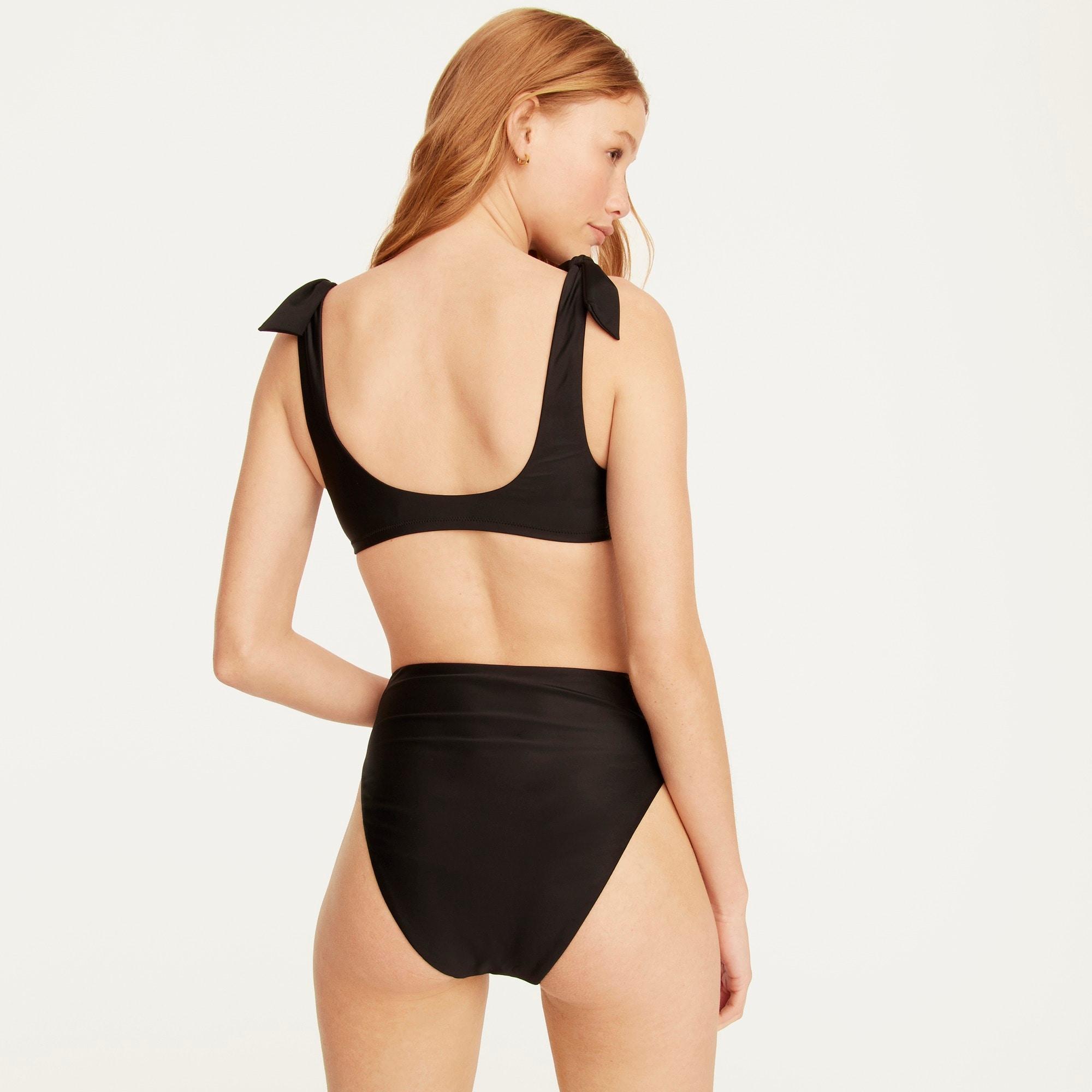 Tie-shoulder scoopneck bikini top Product Image