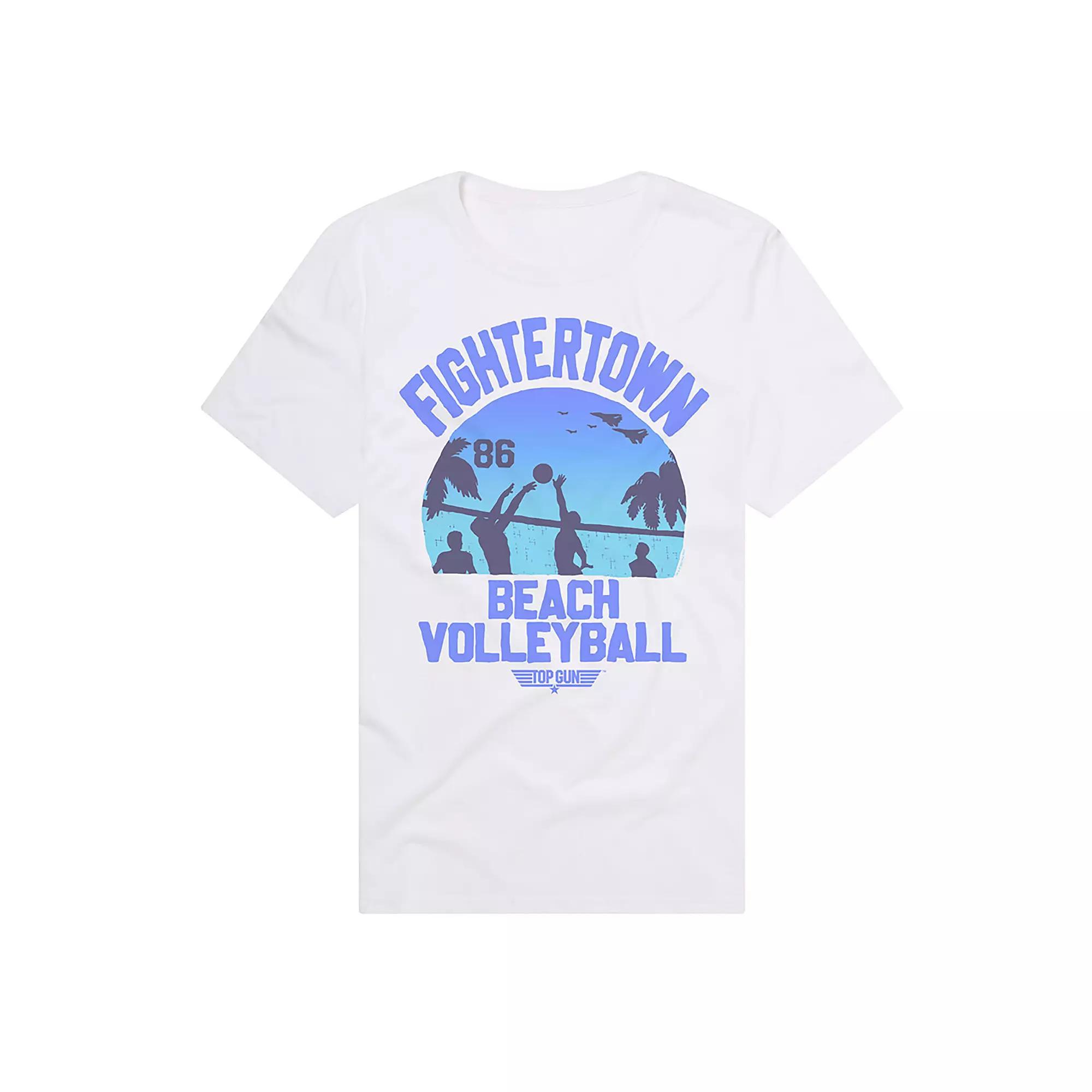 Men's Top Gun Fightertown Beach Volleyball Graphic Tee, Size: Small, White Product Image