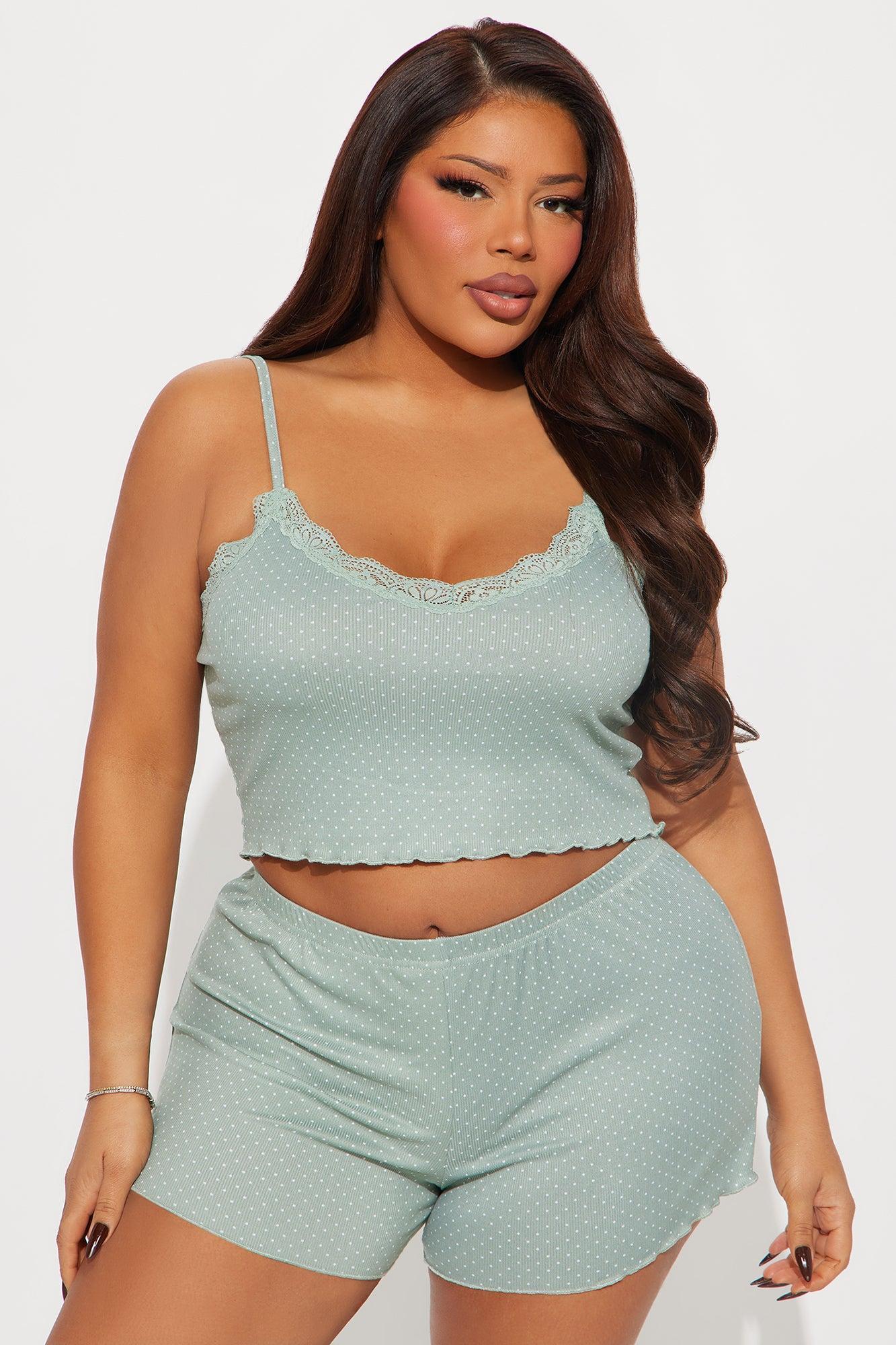 Always Dreaming Ribbed PJ Short Set - Sage Product Image