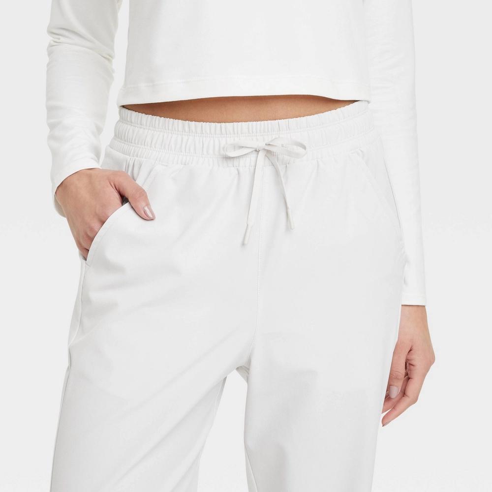 Women's Stretch Woven High-Rise Taper Pants - All In Motion™ Light Beige 3X Product Image
