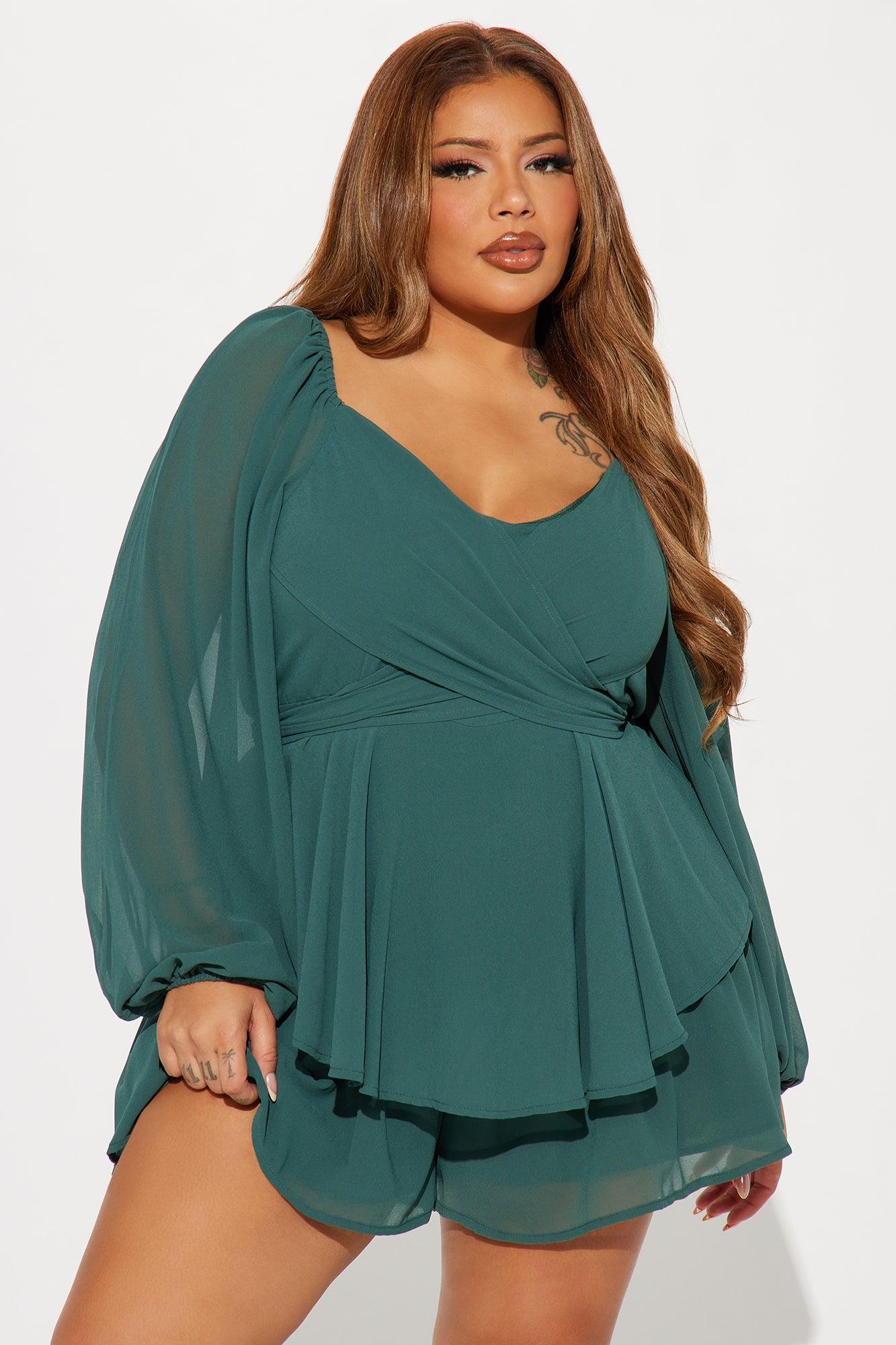 Let's Stay Together Romper - Hunter Product Image